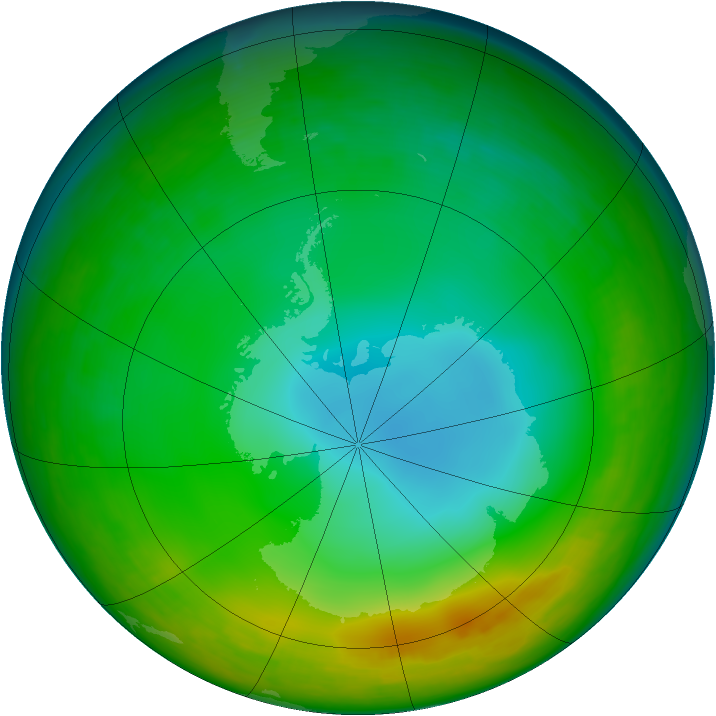 Antarctic ozone map for August 1994